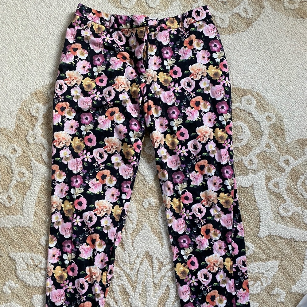 Floral womens dress work pants sz 6 H&M